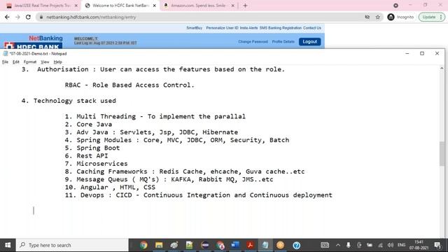 JAVA REALTIME PROJECT DEMO BY SREENIVAS - SREENU TECHNOLOGIES смотреть онлайн