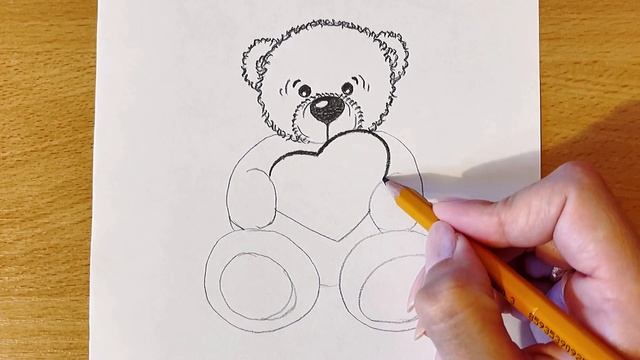 Как нарисовать МИЛОГО МИШКУ С СЕРДЕЧКОМ ЛЕГКО | Рисунки Карандашом | Как Нарисовать Мишку