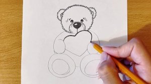 Как нарисовать МИЛОГО МИШКУ С СЕРДЕЧКОМ ЛЕГКО | Рисунки Карандашом | Как Нарисовать Мишку
