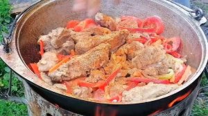 Лагман в казане на костре. Настоящий лагман из баранины | ПАПА В ДЕЛЕ