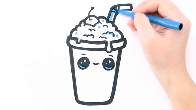 Как нарисовать милый КОКТЕЙЛЬ в стиле кавай / Мультик раскраска для детей / Раскрась Ка смотреть онлайн