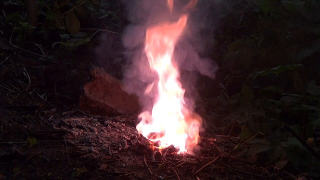 Костер + нитрат калия = супер реакция! смотреть онлайн