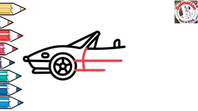 Как нарисовать машину красный кабриолет смотреть онлайн