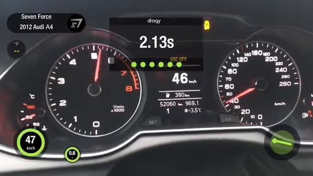 Замеры 0-100 км/ч Audi A4 (B8) до чипа Stage 2. Acceleration смотреть онлайн