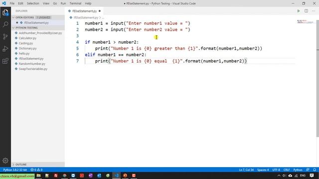 Python Code: #08 Work with If...Else Statement in Python