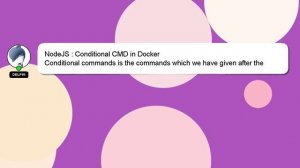 NodeJS : Conditional CMD in Docker