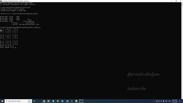 Python code for Sudoku game #PythonSudokuGame, #PythonGameDevelopment #SudokuSolver #freesourcecode