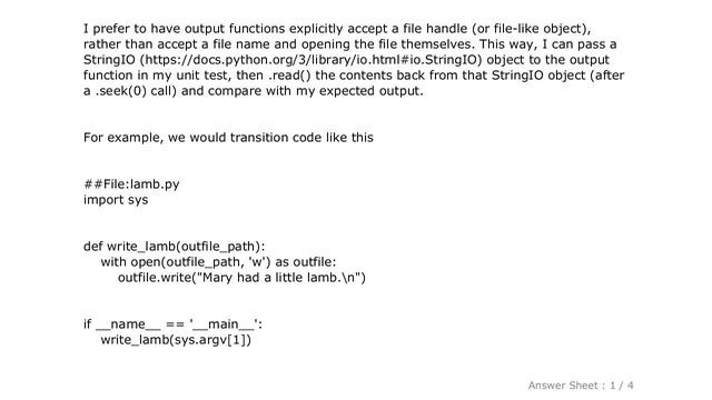 PYTHON : How to do unit testing of functions writing files using Python's 'unittest'