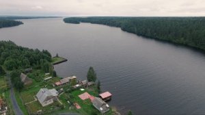 Красота потаенных уголков Карелии с высоты птичьего полета.  Онежское оз. Деревня Ватнаволок.
