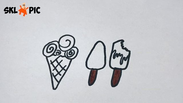 Bolalar uchun oson rasm chizish Рисование раскраска и раскрашивание игрушек-мороженого для малышей смотреть онлайн