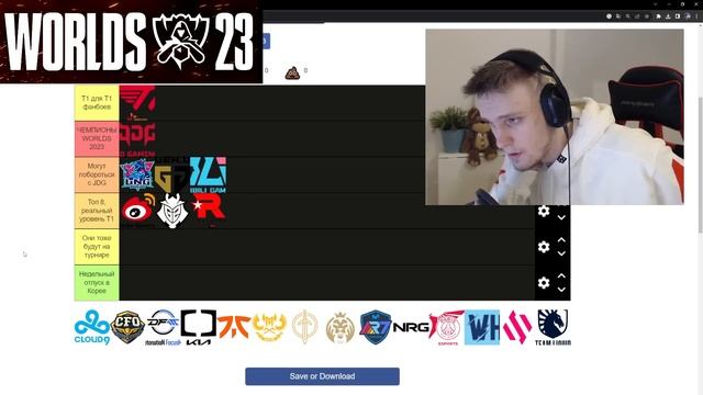 ТИР ЛИСТ КОМАНД WORLDS 2023