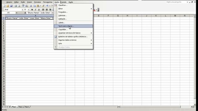 EXCEL: Como dividir textos separados por ponto-vírgula em colunas (texto para colunas) смотреть онлайн