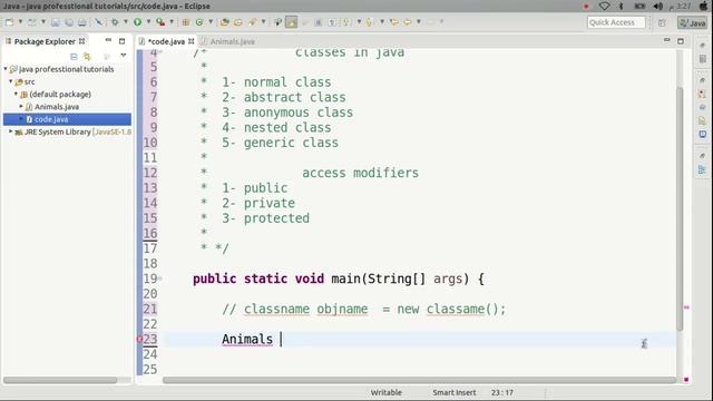classes in java (normal classes) part 1.2