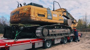 Негабаритная перевозка экскаватора.