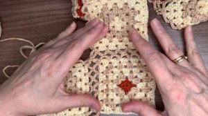 КРАСИВОЕ БЕЗОТРЫВНОЕ СОЕДИНЕНИЕ КВАДРАТОВ. ВЯЗАНИЕ КРЮЧКОМ.
