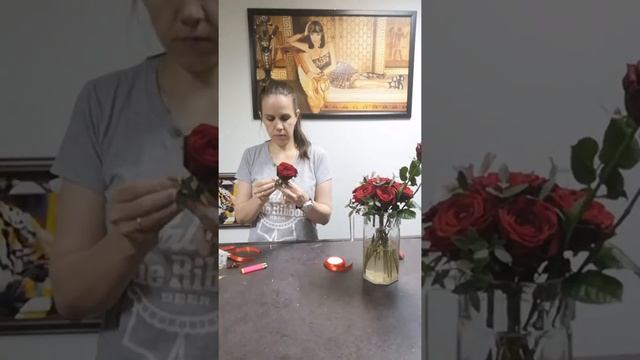 Изготовление букета невесты из бордовых роз "Огненная бабочка"