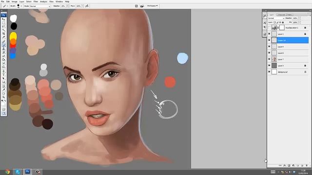 How to paint in photoshop _ Skin смотреть онлайн