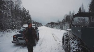 На снегоболотоходе Tinger за сломанным каракатом