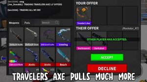 What Do People Trade For The NEW Travelers Axe?!! (MM2)
