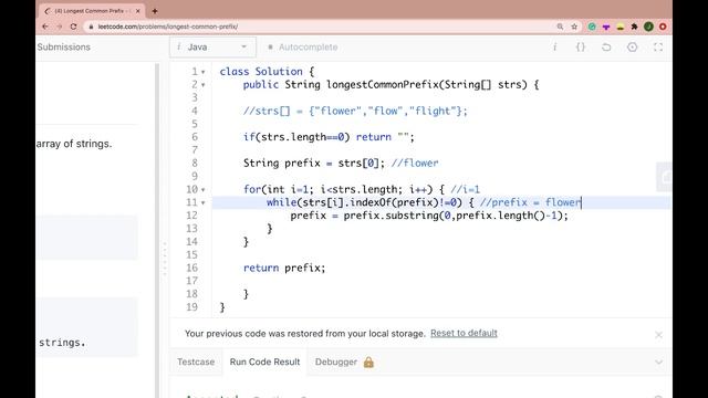 Longest Common Prefix(Java) | Leet Code смотреть онлайн