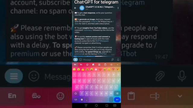 Chat GPT in telegram .