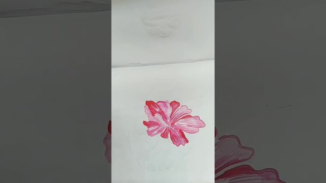 How to draw hibiscus flower / hibiscus freehand drawing water coloring смотреть онлайн