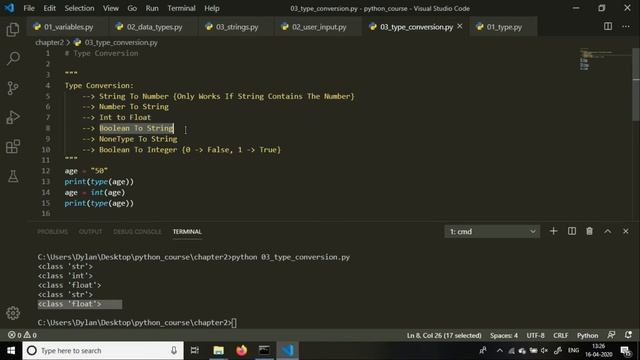 #7 Type Conversion | Python For Beginners | Hindi
