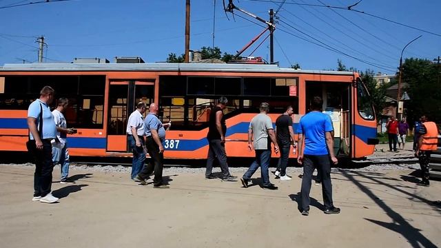 Таганрог. Первая обкатка трамвайной линии после капитального ремонта. 29 августа 2021. смотреть онлайн