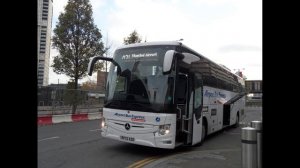 Brand NEW Mercedes Tourismo Airport Bus Express BV72XAD Service A21 Leaves at Stratford City Stop U