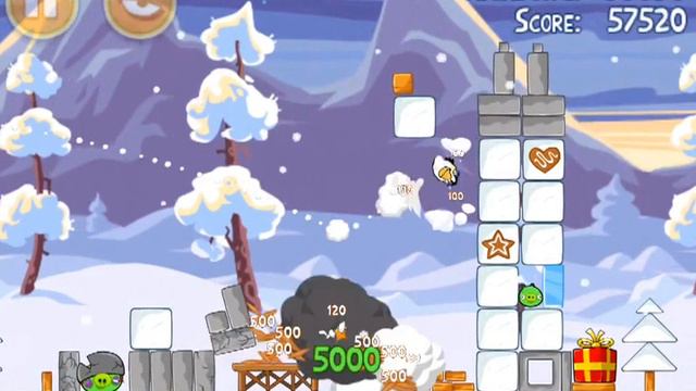 Level 1-3 Angry Birds Seasons 2012 Wreck the Halls Christmas  3 stars Walkthrough смотреть онлайн