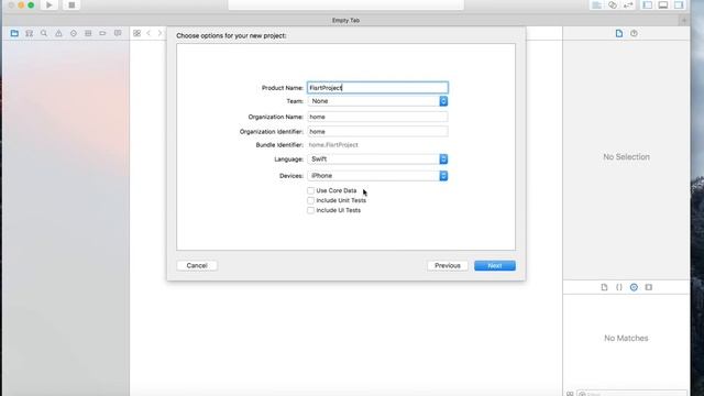 Создание проекта в Xcode. Create Xcode Project