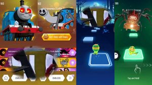 Kids show Thomas exe vs Cursed thomas train vs Bus Eater vs Choo choo train Tiles Hop edm rush