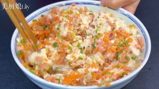 1碗糯米飯，1碗麵粉，教你從沒吃過的做法，比饅頭好吃，比油條香，Egg Breakfast Pancakes，#雞蛋早餐餅，#雞蛋早餐餅做法，#雞蛋早餐餅怎麼做好吃，#早餐餅的做法，雞蛋料理，雞蛋食