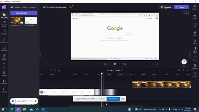 AC1+24 to Infinity Blackjack 21 University School, Clipchamp, Game, Screen Recording, Video Editor смотреть онлайн