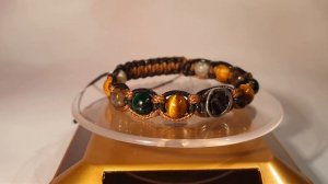 Авторский браслет шамбала с натуральными камнями и элитным шунгитом