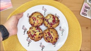 Маффины с ягодами. Рецепт из кокосовой муки. ПП десерты.