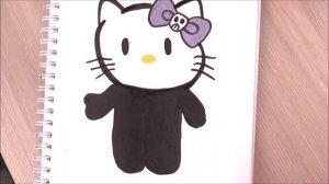 How To Draw Hello Kitty Skeleton | Halloween | Cute Easy Step By Step Drawing Tutorial