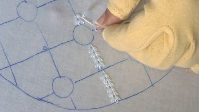 Hand embroidery.  All over white work embroidery.