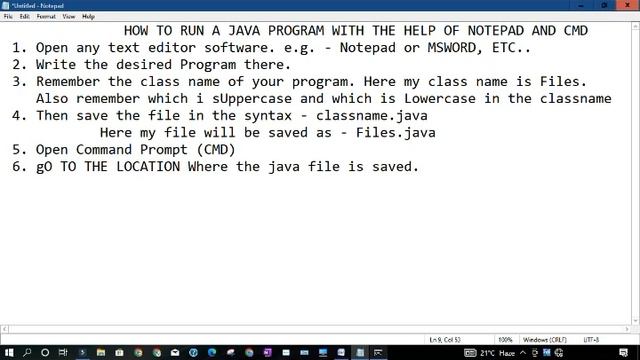 How to run Java Program with the help of Notepad and CMD смотреть онлайн