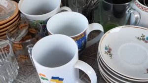 Барахолка Киев. Посуда СССР на рынке Юность.