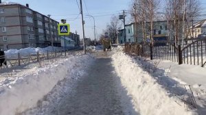 Влог : В хорошую погоду погуляем по городу Тайга ( Кемеровская область) в конце января 2024 год .