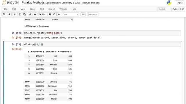 How to rename pandas columns ? | How to drop columns and rows of pandas dataframe ?