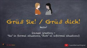 A1 - Lesson 1 | Begrüßungen | Greetings | German for beginners | Learn German