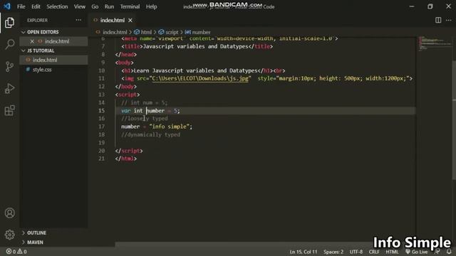 Learn JavaScript variables and datatypes in tamil | javascript tutorial for beginners | info simple