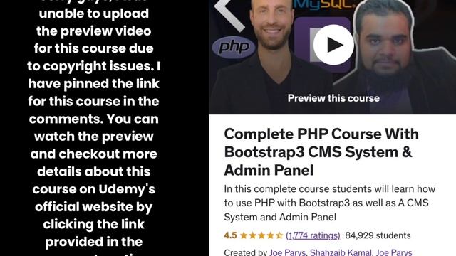 Complete PHP Course With Bootstrap3 CMS System & Admin Panel смотреть онлайн