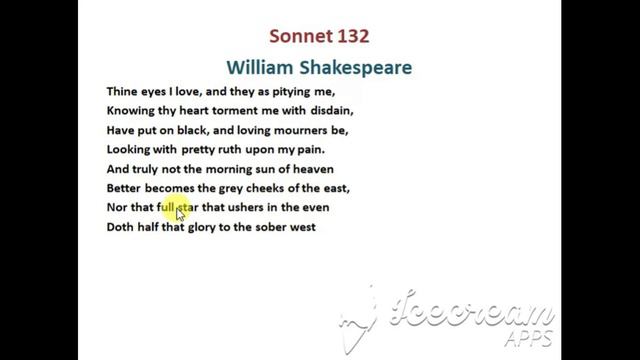 Sonnet 132 by William Shakespeare explanation in English смотреть онлайн