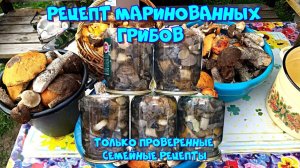 Рецепт маринованных грибов на зиму. Проверенные семейные рецепты ?