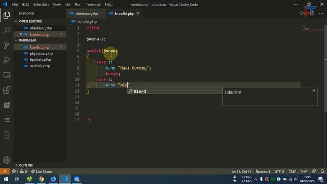 05 Belajar PHP Dasar - Pengkondisian (Switch Case)