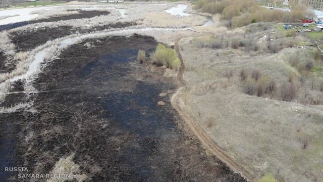Место после пожара 20 апр 2021 г. в п.Ширяево / Самарская обл./ Russia смотреть онлайн