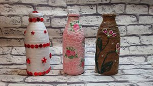 DIY/ Декор бутылок./Декупаж на стекле/ Творческие идеи